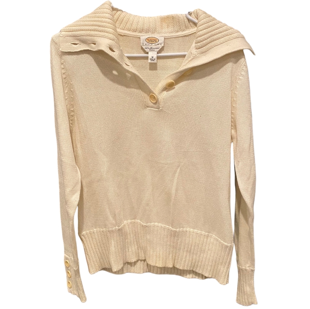 Talbots Petites Quarter Button Sweater Size MP